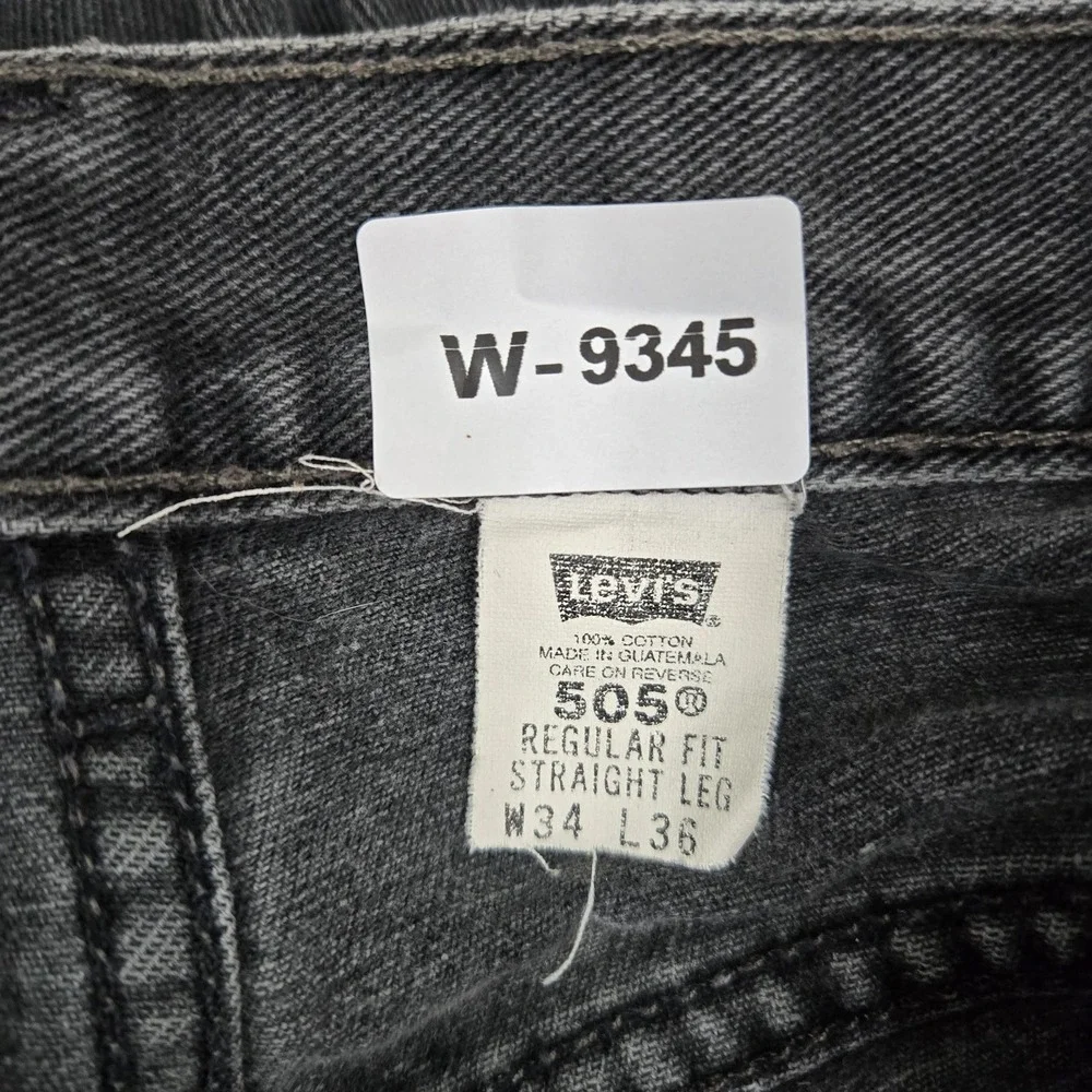 VINTAGE Levi's 505 Men Jeans 34X36 Gray Denim Regular Straight 34